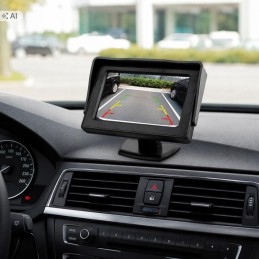 Auton LCD-näyttö peruutusKameralle 4,3" | Kompakti ajoneuvonäyttö säädettävällä jalustalla.