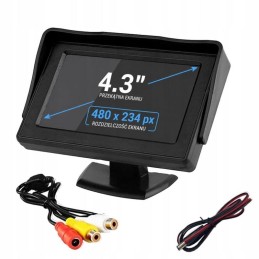 Auton LCD-näyttö peruutusKameralle 4,3" | Kompakti ajoneuvonäyttö säädettävällä jalustalla.