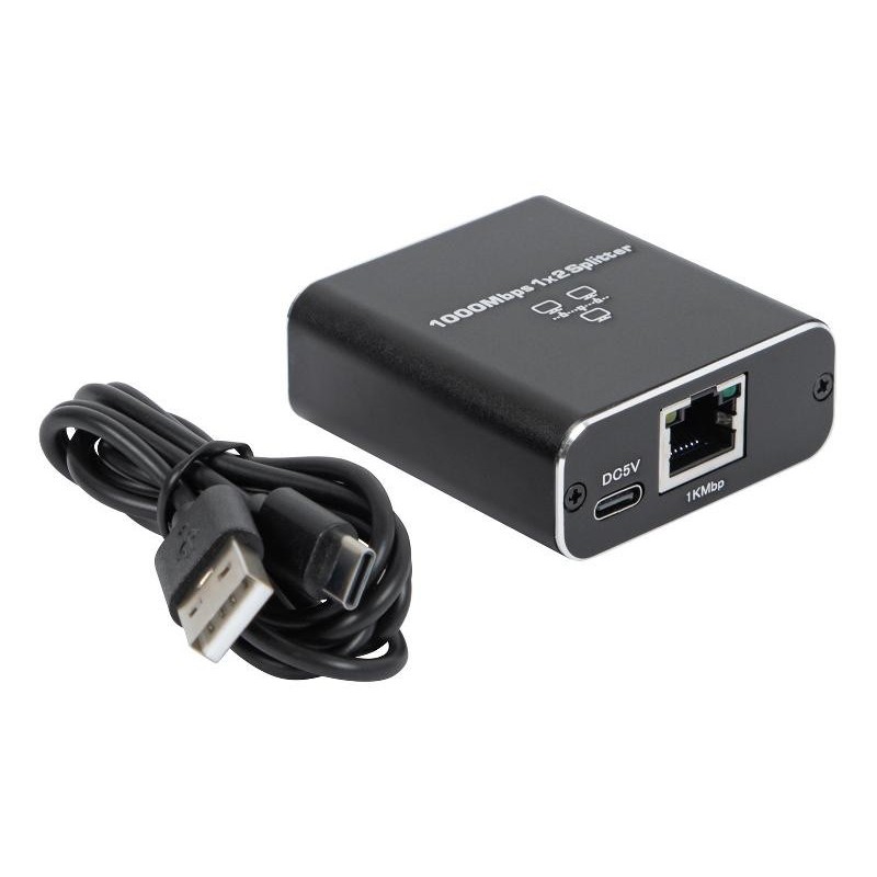 RJ45 LAN-jakaja 1x2 Ethernet 1000 Mb/s | Gigabitin verkkokaapelin jakaja kytkin