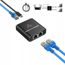 RJ45 LAN-jakaja 1x2 Ethernet 1000 Mb/s | Gigabitin verkkokaapelin jakaja kytkin