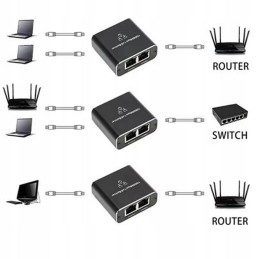 RJ45 LAN-jakaja 1x2 Ethernet 1000 Mb/s | Gigabitin verkkokaapelin jakaja kytkin