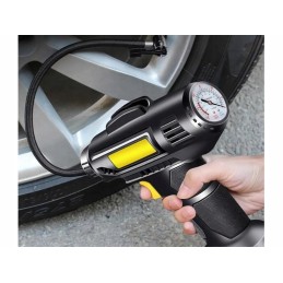 Autokompressori 12V 10 bar | Kannettava sähkökäyttöinen rengaspumppu manometrillä ja LED-valolla