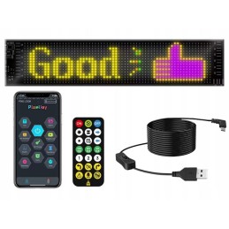Joustava LED-paneeli auton ikkunaan 16x96 | Ohjelmoitava LED-näyttö PixelJoy-sovelluksella