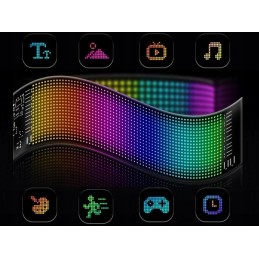 Joustava LED-paneeli auton ikkunaan 16x96 | Ohjelmoitava LED-näyttö PixelJoy-sovelluksella