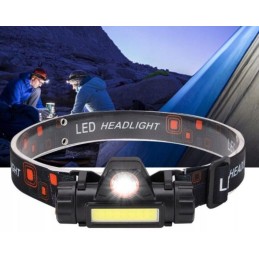 Ladattava LED-otsalamppu 4-in-1 magneetilla | Kahden valonlaitteen USB-otsavalo