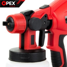 Akkukäyttöinen maaliruisku OPEX TOOLS 21V | Tehokas HVLP-maalauslaite kahdella akulla