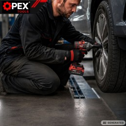 Hiiliharjaton akkupulttipyssy OPEX TOOLS 1000Nm | Tehokas iskuväännin kahdella 3 Ah akulla