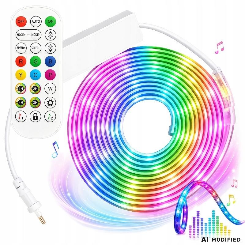 Joustava LED-neonvalonauha 5m RGB | Vedenpitävä älyvalonauha sisä- ja ulkokäyttöön