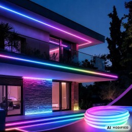 Joustava LED-neonvalonauha 5m RGB | Vedenpitävä älyvalonauha sisä- ja ulkokäyttöön