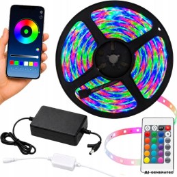 Monivärinen LED-valonauha 10m RGB | Musiikkiin reagoiva älyvalonauha sovelluksella