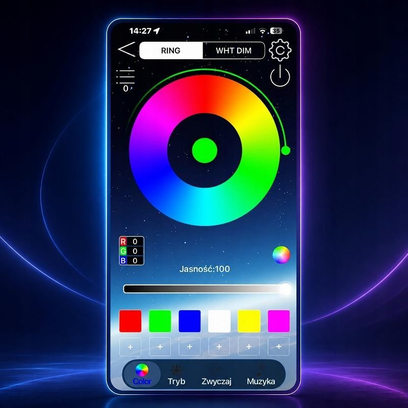 LED-valonauhan RGB IC -väriefektit ja mobiilisovellus