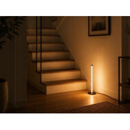 Lattialaisin RGB LED 50 cm kaukosäätimellä | Musta tunnelmavalaisin olohuoneeseen ja pelipisteelle