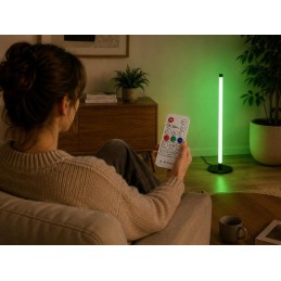 Lattialaisin RGB LED 50 cm kaukosäätimellä | Musta tunnelmavalaisin olohuoneeseen ja pelipisteelle