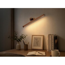 Magneettinen puinen LED-seinävalaisin kosketuksella | Ladattava USB-C yövalo ja lukuvalo