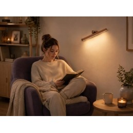 Magneettinen puinen LED-seinävalaisin kosketuksella | Ladattava USB-C yövalo ja lukuvalo