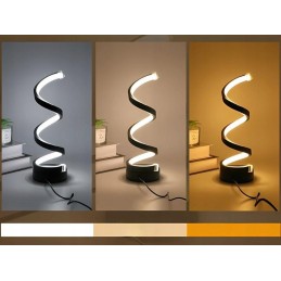 Spiraali LED-pöytävalaisin 3 valosävyä USB | Moderni ambient-pöytälamppu himmennyksellä