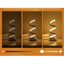 Spiraali LED-pöytävalaisin 3 valosävyä USB | Moderni ambient-pöytälamppu himmennyksellä