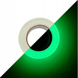 Itsekiinnittyvä fluoresoiva teippi 2 cm × 5 m | Pimeässä loistava hehkuteippi turvamerkintöihin