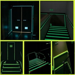 Itsekiinnittyvä fluoresoiva teippi 2 cm × 5 m | Pimeässä loistava hehkuteippi turvamerkintöihin
