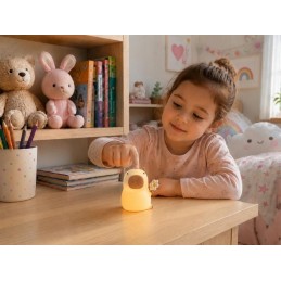 Silikoninen kapybara LED-yövalo lapsille RGB | Kosketuksella säädettävä ladattava yövalo