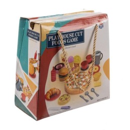 Leikkiruokasetti ranskikset burgeri ja pizza tarranauhalla | 42-osainen leikkiruokasetti lapsille