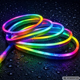 5m RGB Neon LED-valonauha kaukosäätimellä ja sovelluksella | Tasainen joustava valoletku kotiin