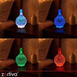 Älykäs 3D LED-ilmankostutin ja aromadiffuuseri 200ml | Ilmankostuttaja ilotulitus-valolla