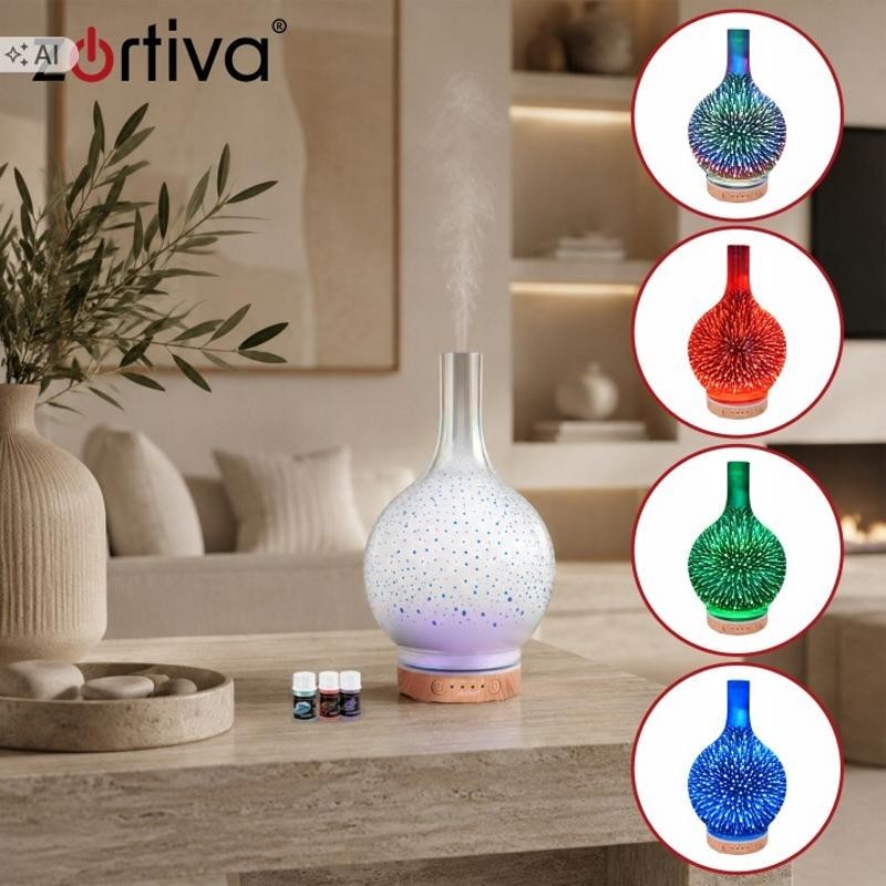 Zortiva diffuuseri ja mukana tulevat 3kpl tuoksuöljypullot