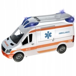 Ambulanssi äänillä ja valoilla | Ambulanssi-leluauto taitettavilla paareilla