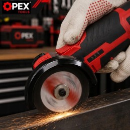 Akkukulmahiomakone 12V kahdella akulla OPEX TOOLS | Pieni rälläkkä 75 mm salkussa