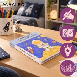 Vesivärityskirja astronautti – 24 arkkia ja 12 väriä