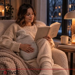 Kuumavesipullo 3,5 l – pehmeä päällinen, harmaa/beige