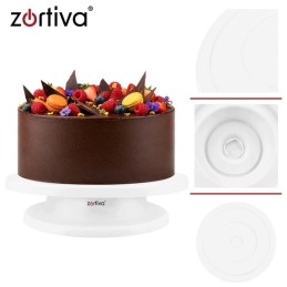 Pyörivä Kakkualusta 28 cm + 3 Koristelulastaa | Kakkuteline