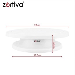 Pyörivä Kakkualusta 28 cm + 3 Koristelulastaa | Kakkuteline