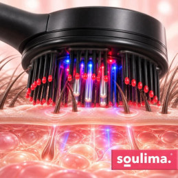 Päänahkahierontakone LED-valolla ja säiliöllä