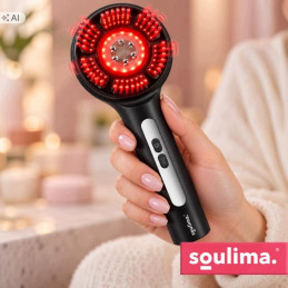 Päänahkahierontakone LED-valolla ja säiliöllä