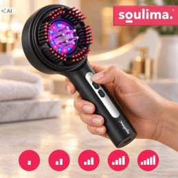Päänahkahierontakone LED-valolla ja säiliöllä