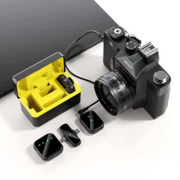 Langaton solmiomikrofonisetti 2,4 GHz USB-C & Lightning | Latauskotelolla