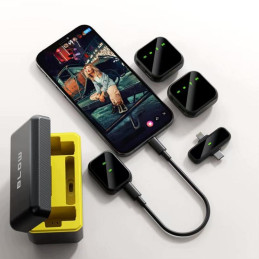 Langaton solmiomikrofonisetti 2,4 GHz USB-C & Lightning | Latauskotelolla