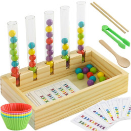 Puinen Montessori-lajittelupeli & laskulelu