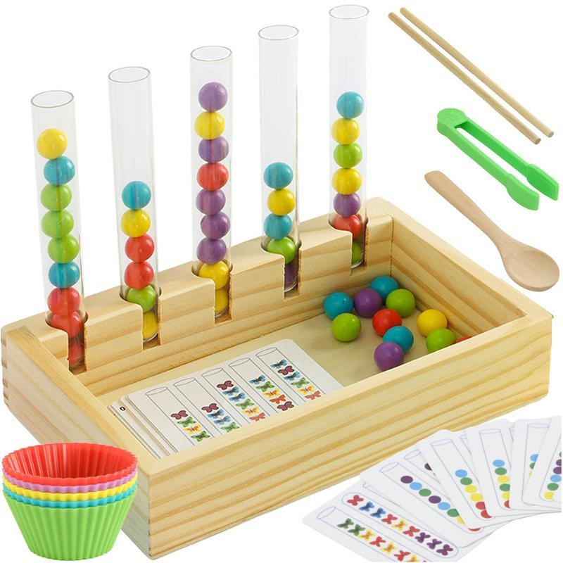 Puinen Montessori-lajittelupeli & laskulelu