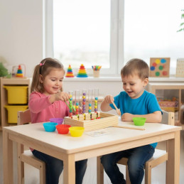 Puinen Montessori-lajittelupeli & laskulelu