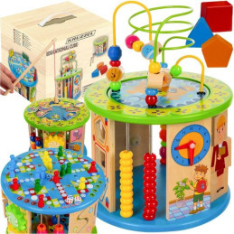 Monitoiminen puinen puuhakuutio 11-in-1 lapsille | Montessori-lelu