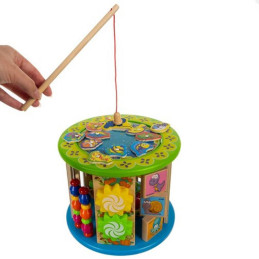 Monitoiminen puinen puuhakuutio 11-in-1 lapsille | Montessori-lelu