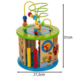 Monitoiminen puinen puuhakuutio 11-in-1 lapsille | Montessori-lelu