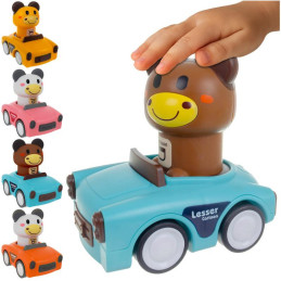 Sensoriset leikkiautot eläinhahmoilla 4-in-1 (Press & Go) | 18m+