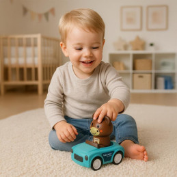 Sensoriset leikkiautot eläinhahmoilla 4-in-1 (Press & Go) | 18m+