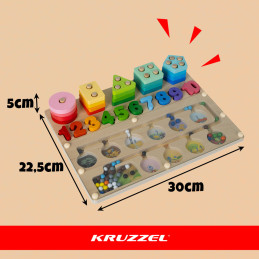 Puinen Montessori-lajittelija ja magneettilabyrintti 3-in-1