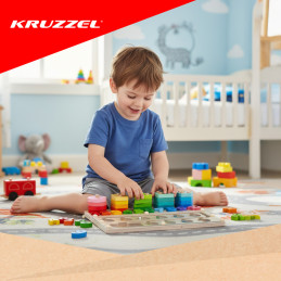 Puinen Montessori-lajittelija ja magneettilabyrintti 3-in-1
