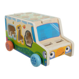 Puinen monitoimilajittelija "Auto" + magneettiset madot ja porkkanat